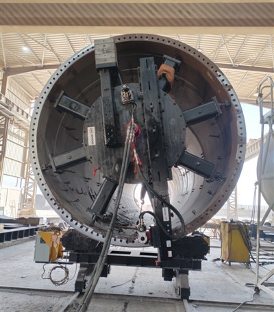 Mesin Perbaikan Permukaan Segel Penukar Panas Flange Generator Kincir Angin Mesin Pembalik Garis Air